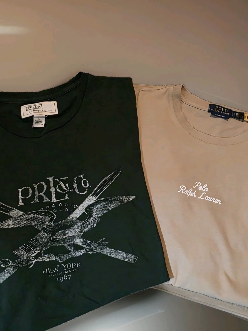 Polo by Ralph Lauren Tan Short Sleeve Crewneck Tee with Script Logo